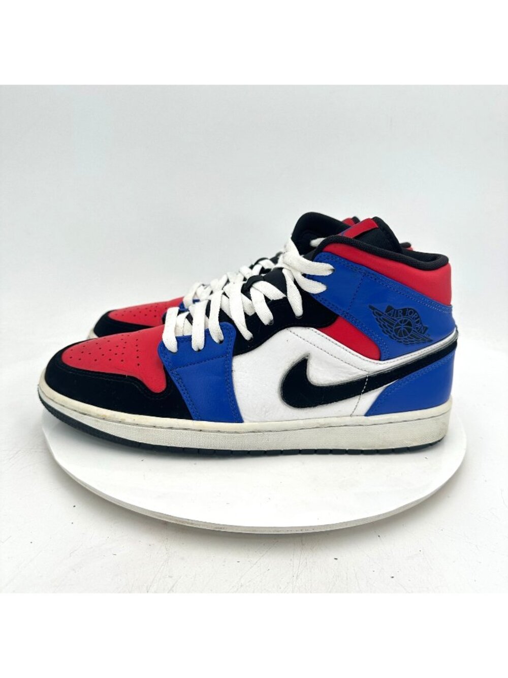 Nike Air Jordan 1 Mid Top Men Size 10.5 554724-124 Royal Blue Red Training Shoes